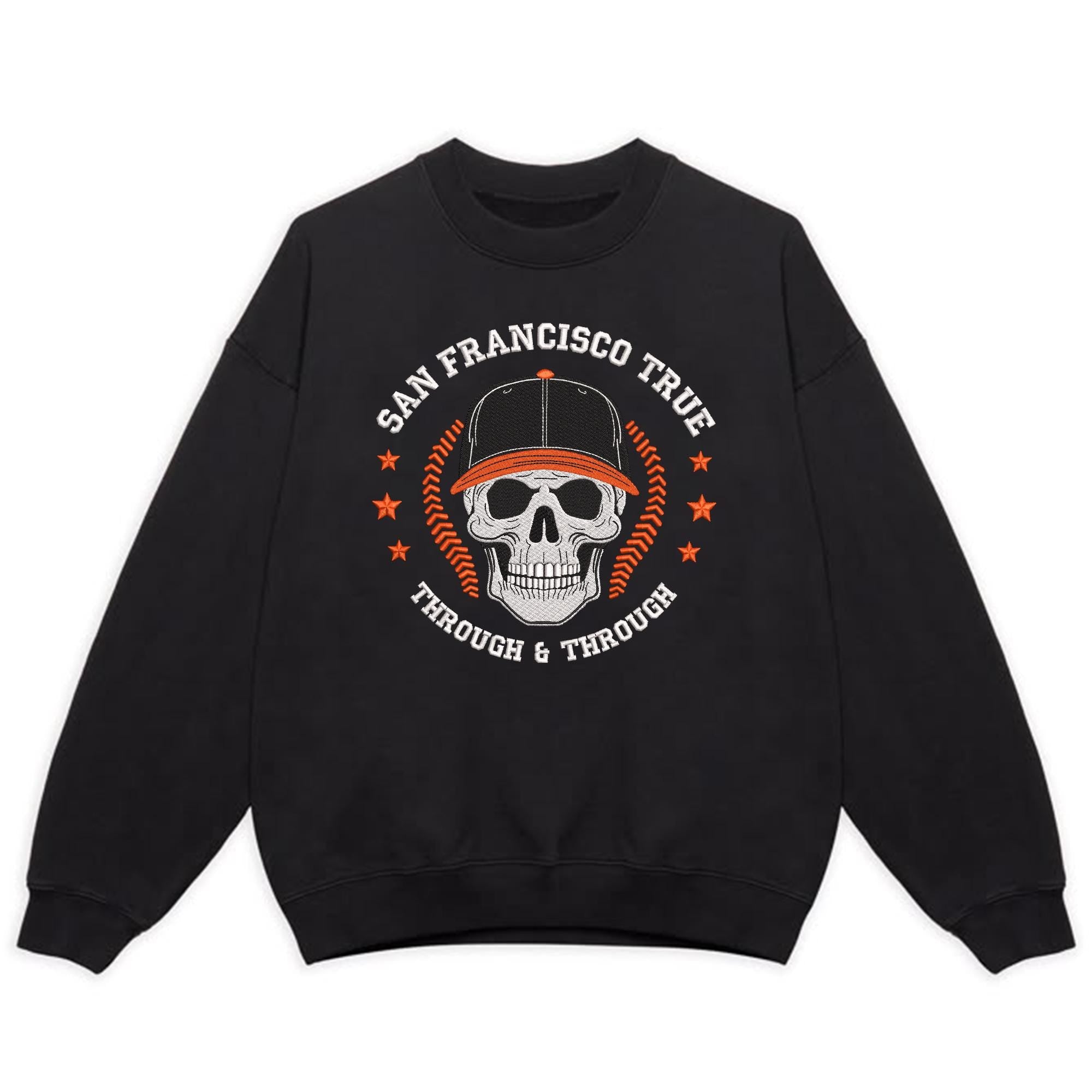 San Francisco Baseball Skull Embroidery Design