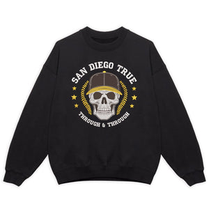 San Diego Baseball Skull Embroidery Design