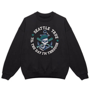 Seattle Baseball Skull Embroidery Design Pattern