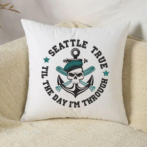 Seattle Baseball Skull Embroidery Design Pattern