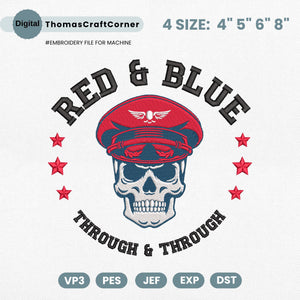 Cleveland Baseball Embroidery Design Skull Sports Machine