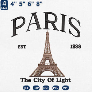 Paris Eiffel Tower Embroidery Design Travel France