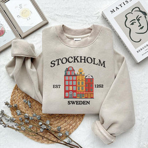Stockholm Sweden Embroidery Design Skyline