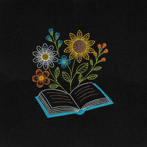 Books Flowers Embroidery Design PES DST JEF