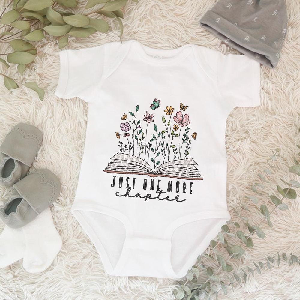 Just One More Chapter Embroidery Pattern Design