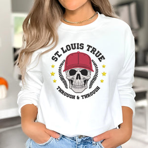 St. Louis Baseball Embroidery Design Skull Machine