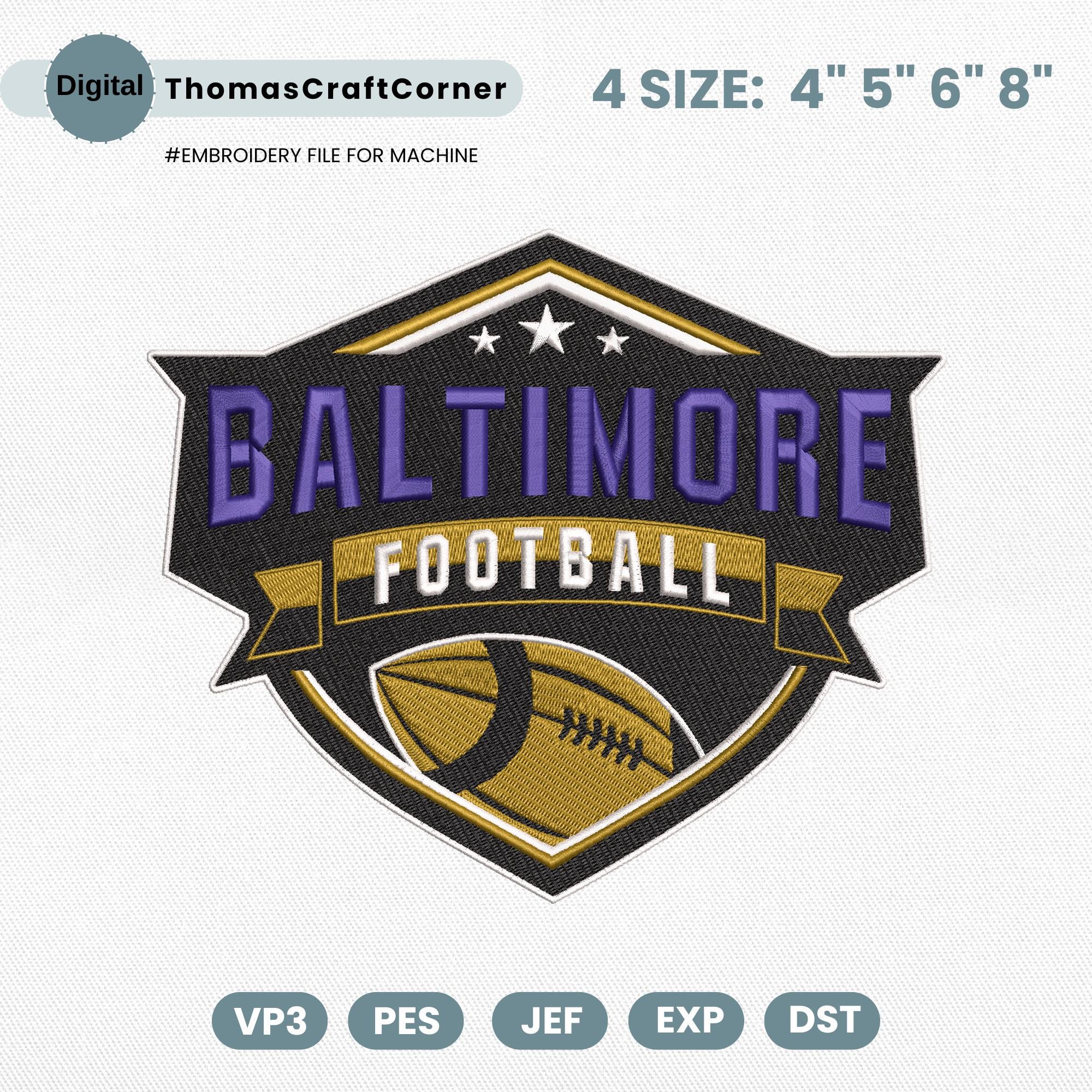 Baltimore Football Embroidery Design Machine File Download