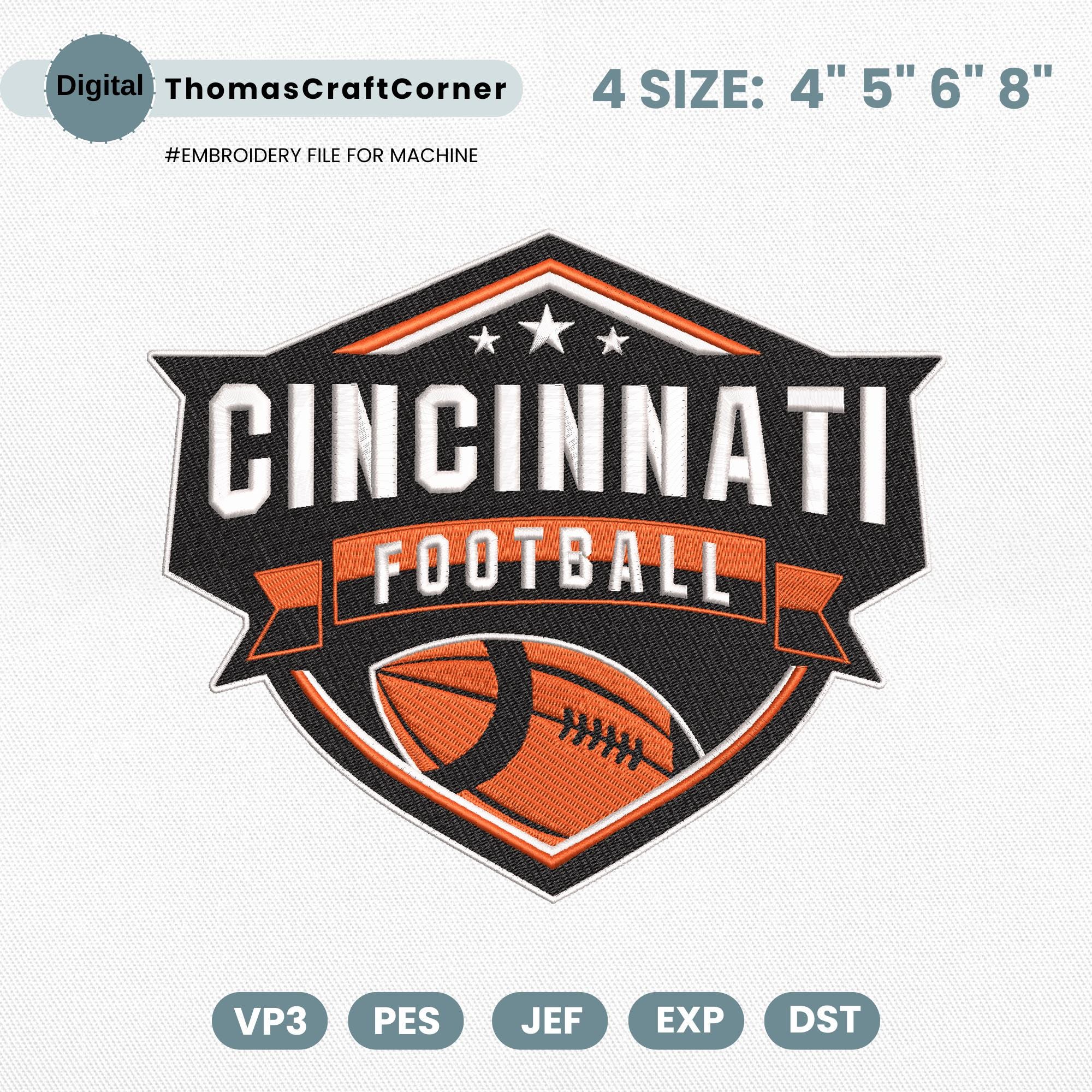 Cincinnati Football Embroidery Design Machine File Download