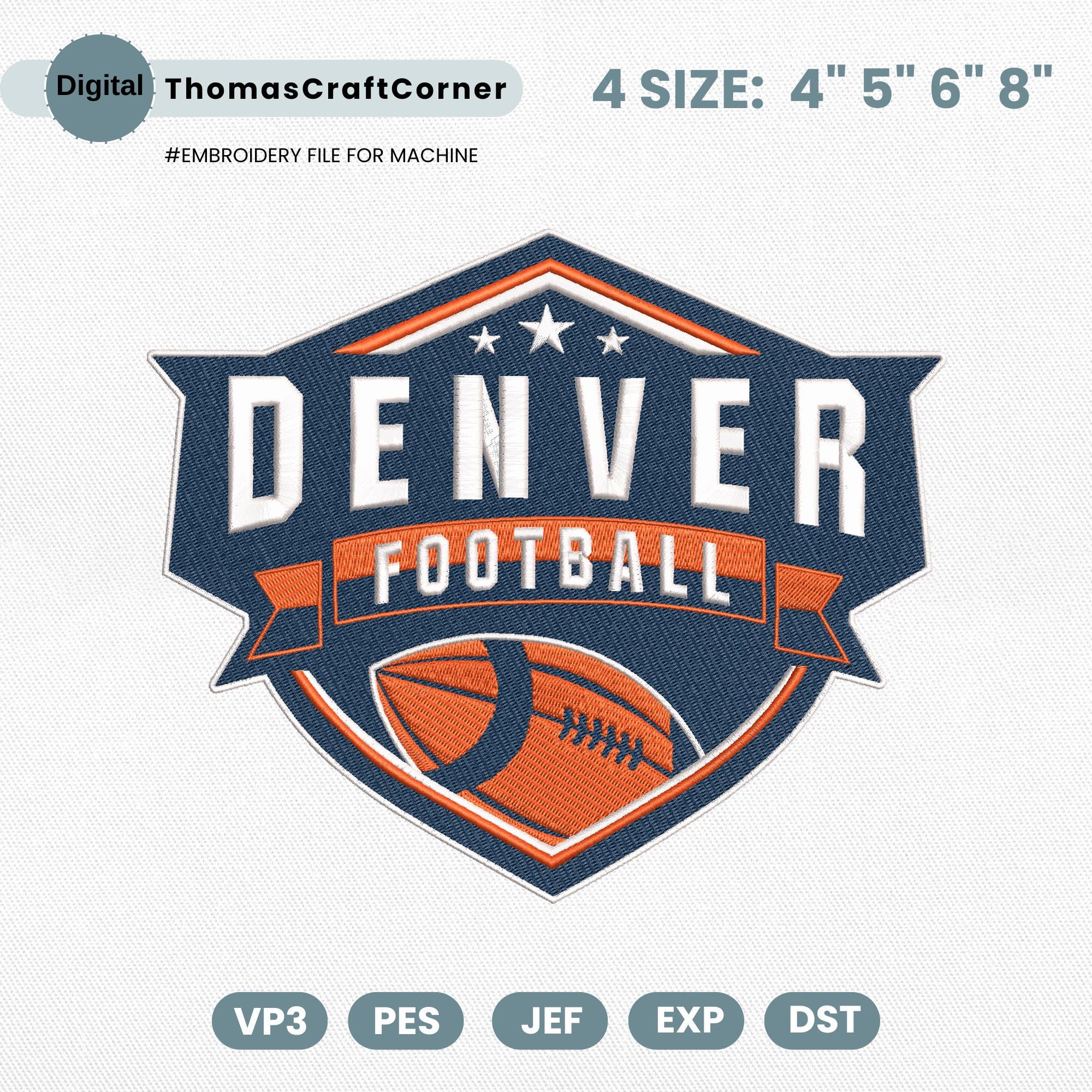Denver Football Embroidery Design Machine File Download