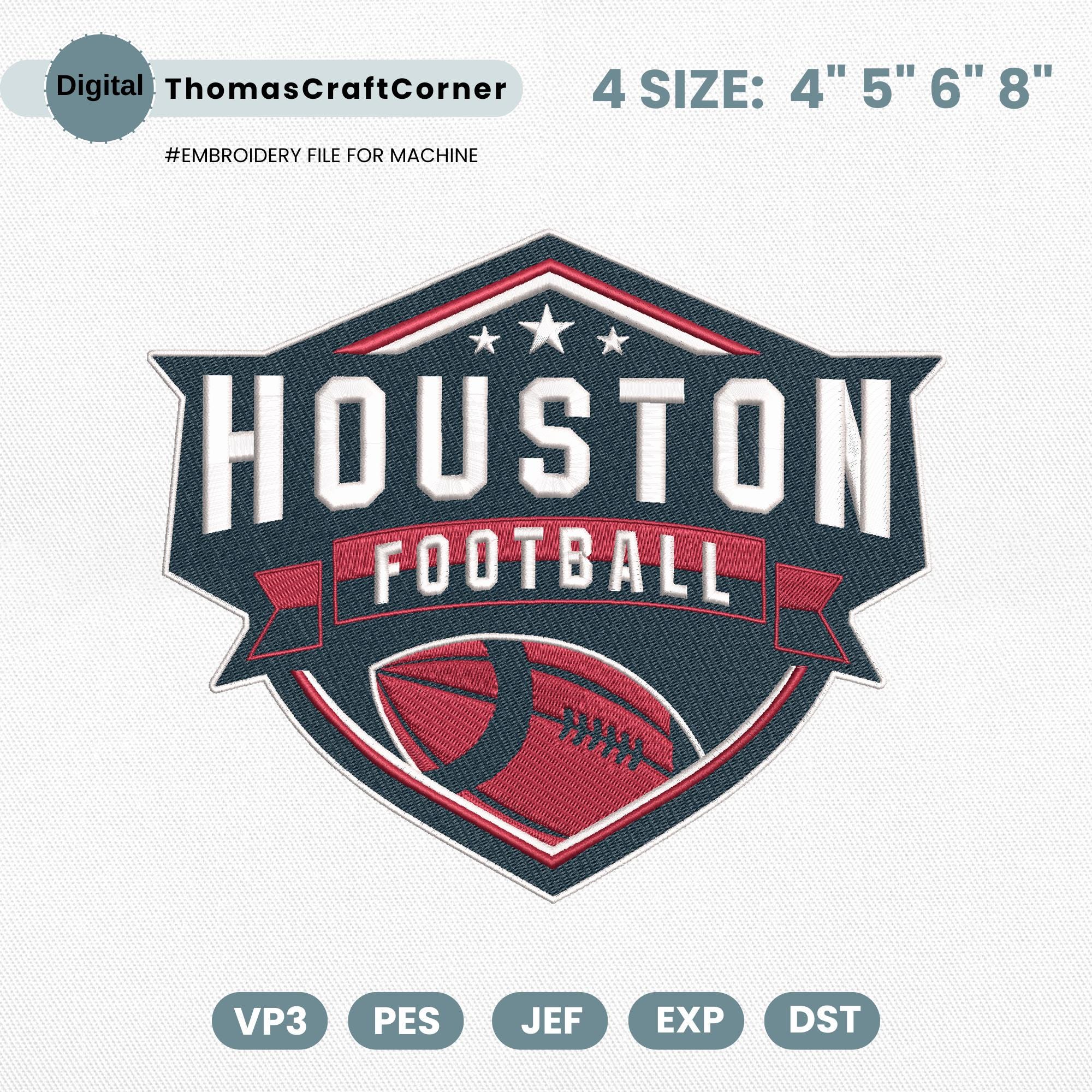 Houston Football Embroidery Design Machine File Download