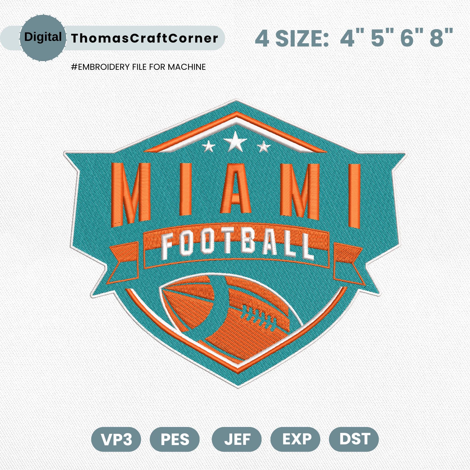 Miami Football Embroidery Design Machine File Download