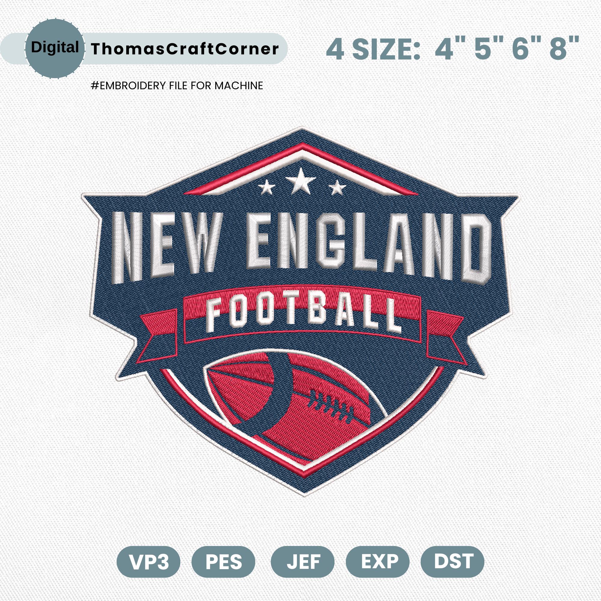 New England Football Embroidery Design Machine File Download