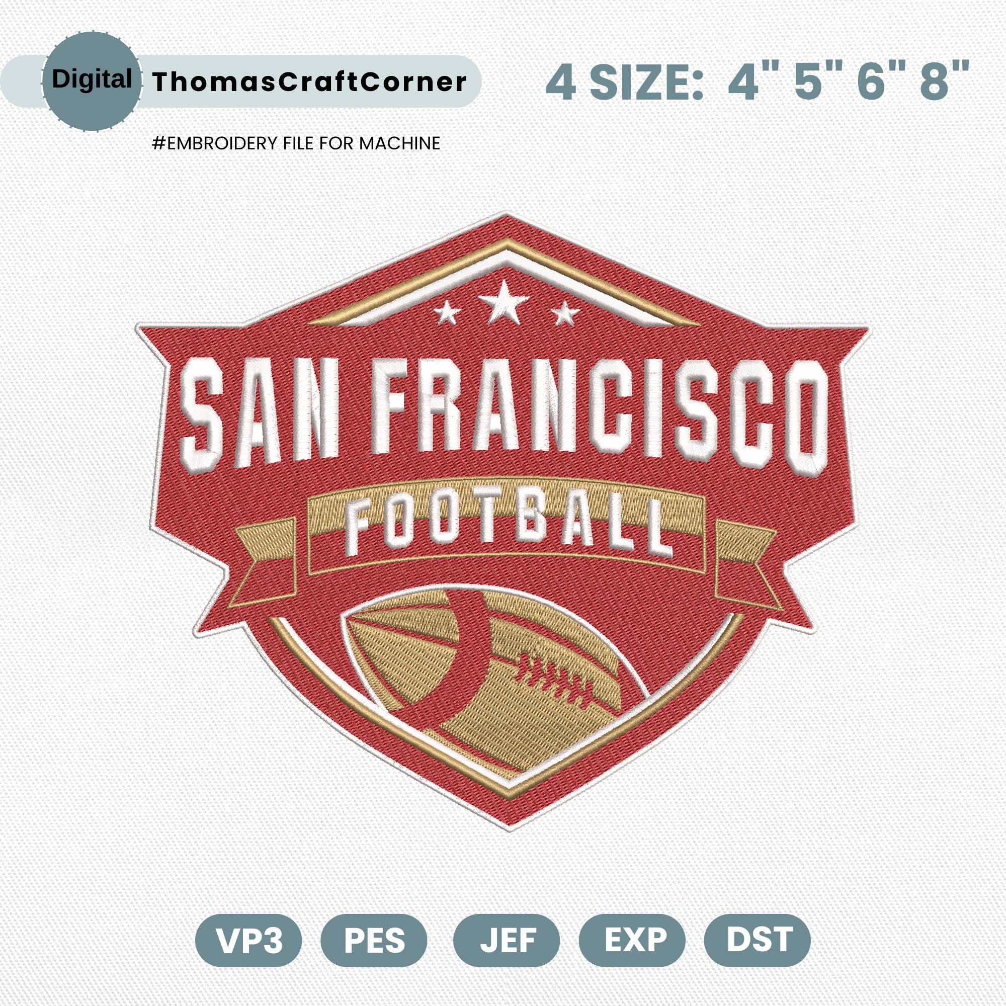 San Francisco Football Embroidery Design Logo Machine File