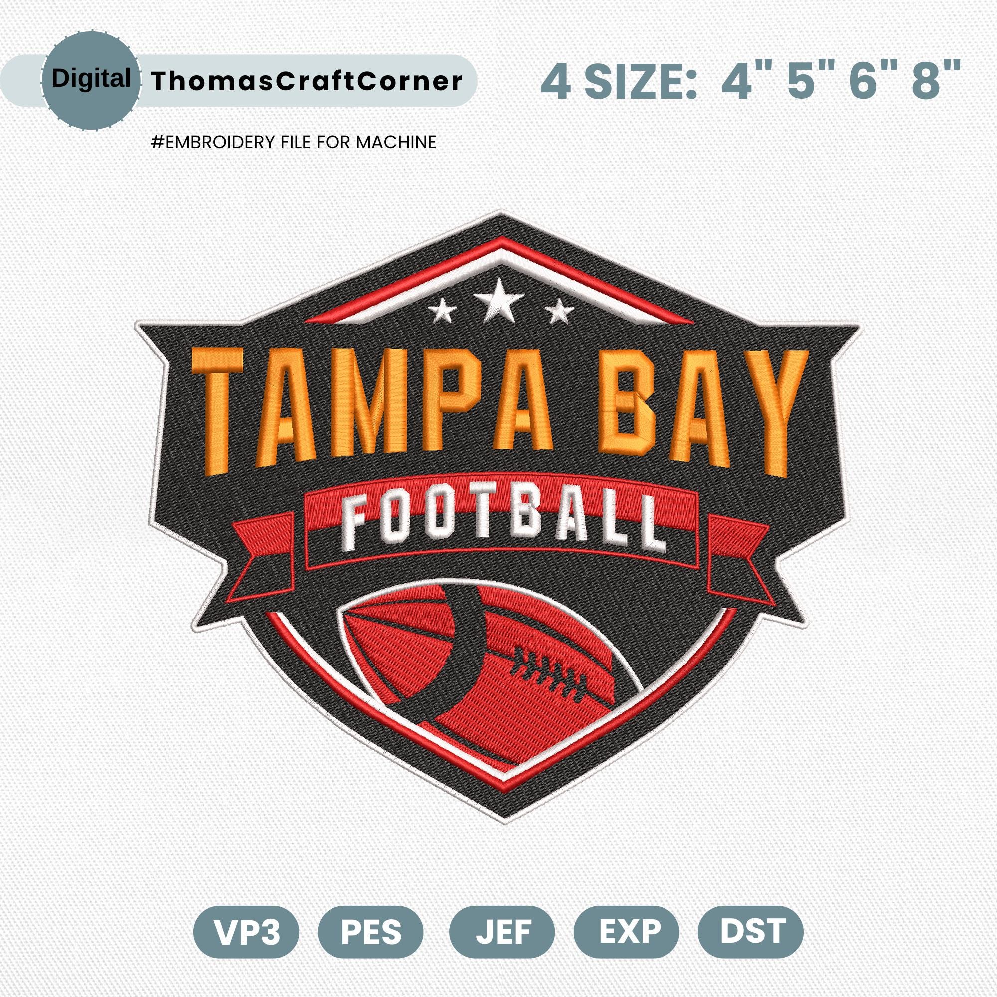 Tampa Bay Football Embroidery Design Logo Machine File