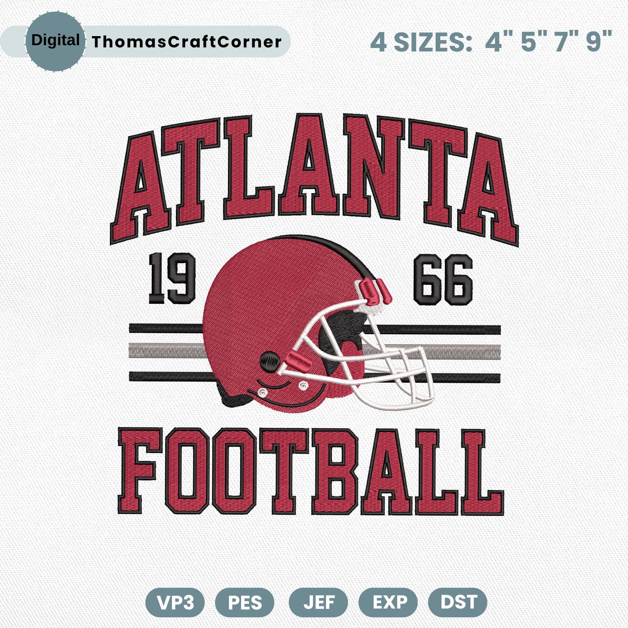 Atlanta Football Embroidery Design Helmet Sports Logo