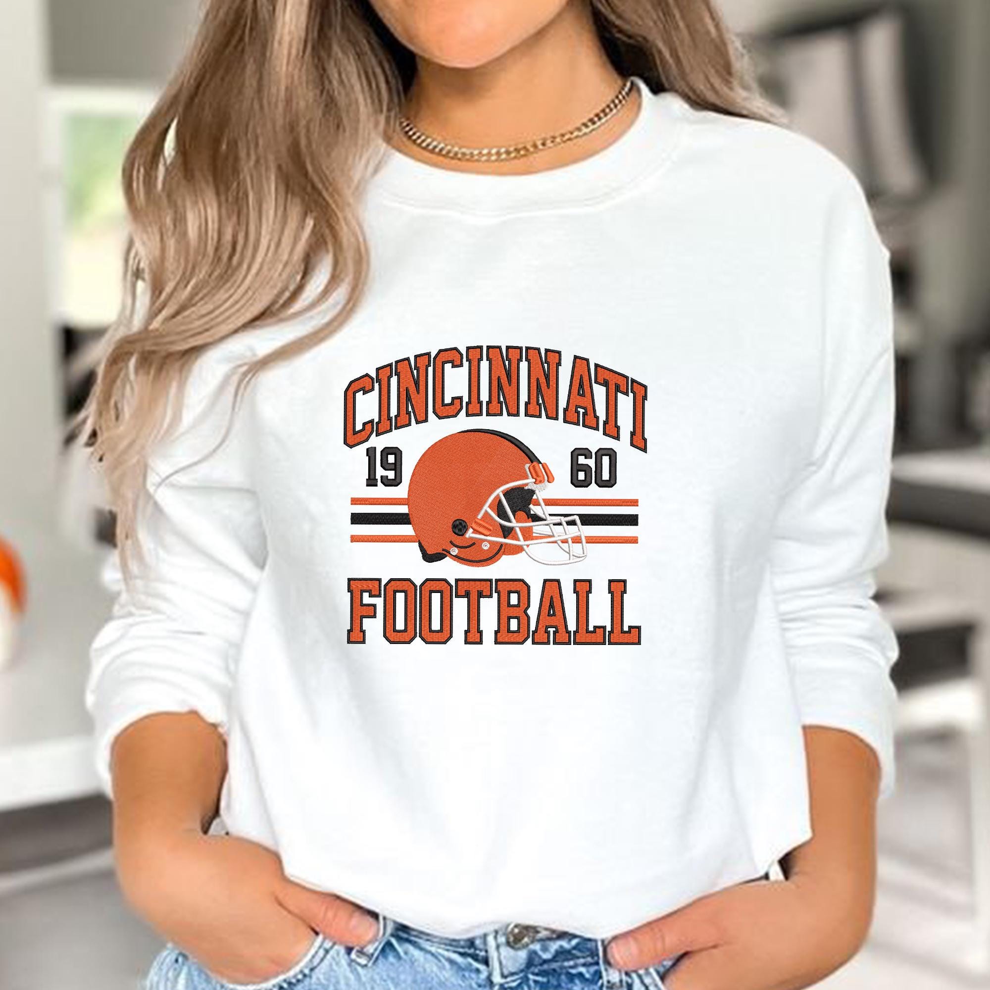 Cincinnati Football Embroidery Design Helmet Sports Logo