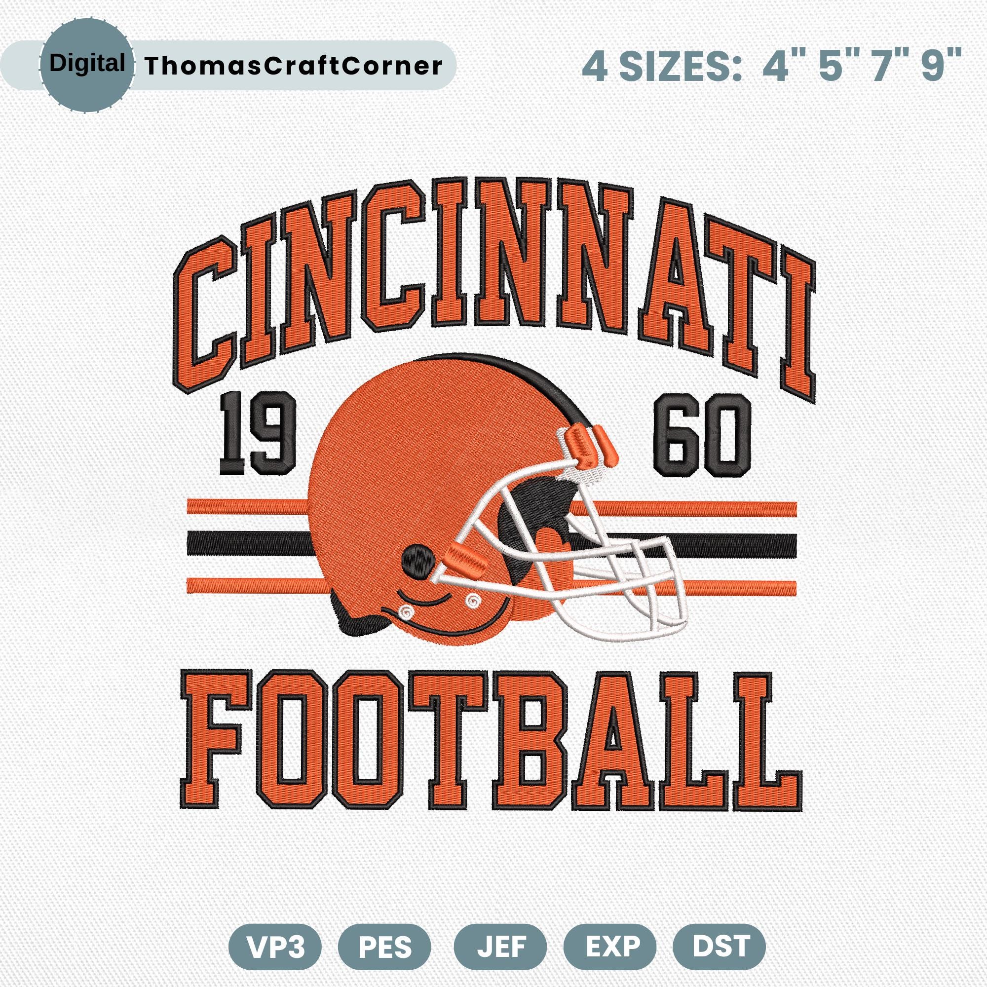 Cincinnati Football Embroidery Design Helmet Sports Logo
