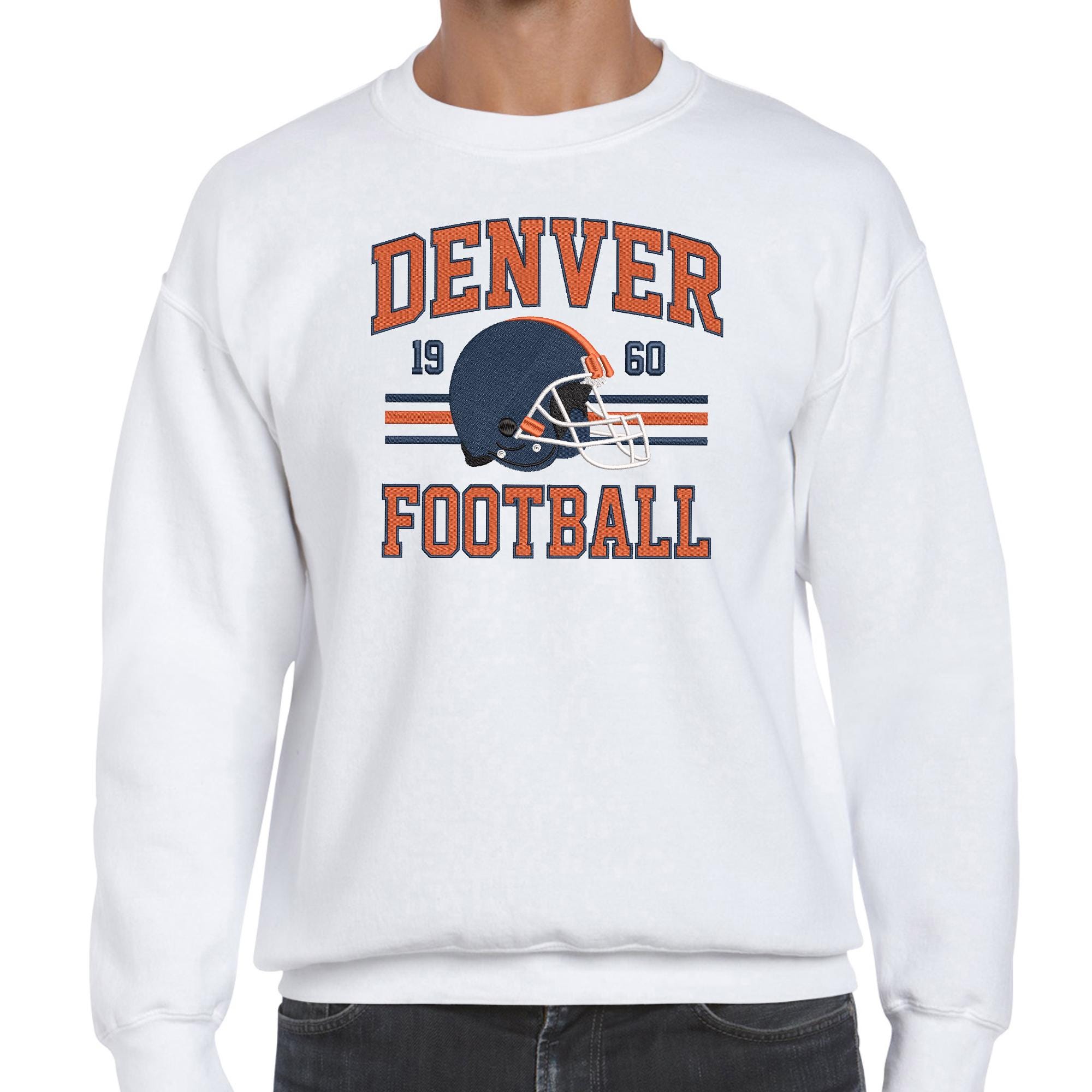 Denver Football Embroidery Design Helmet Sports Logo