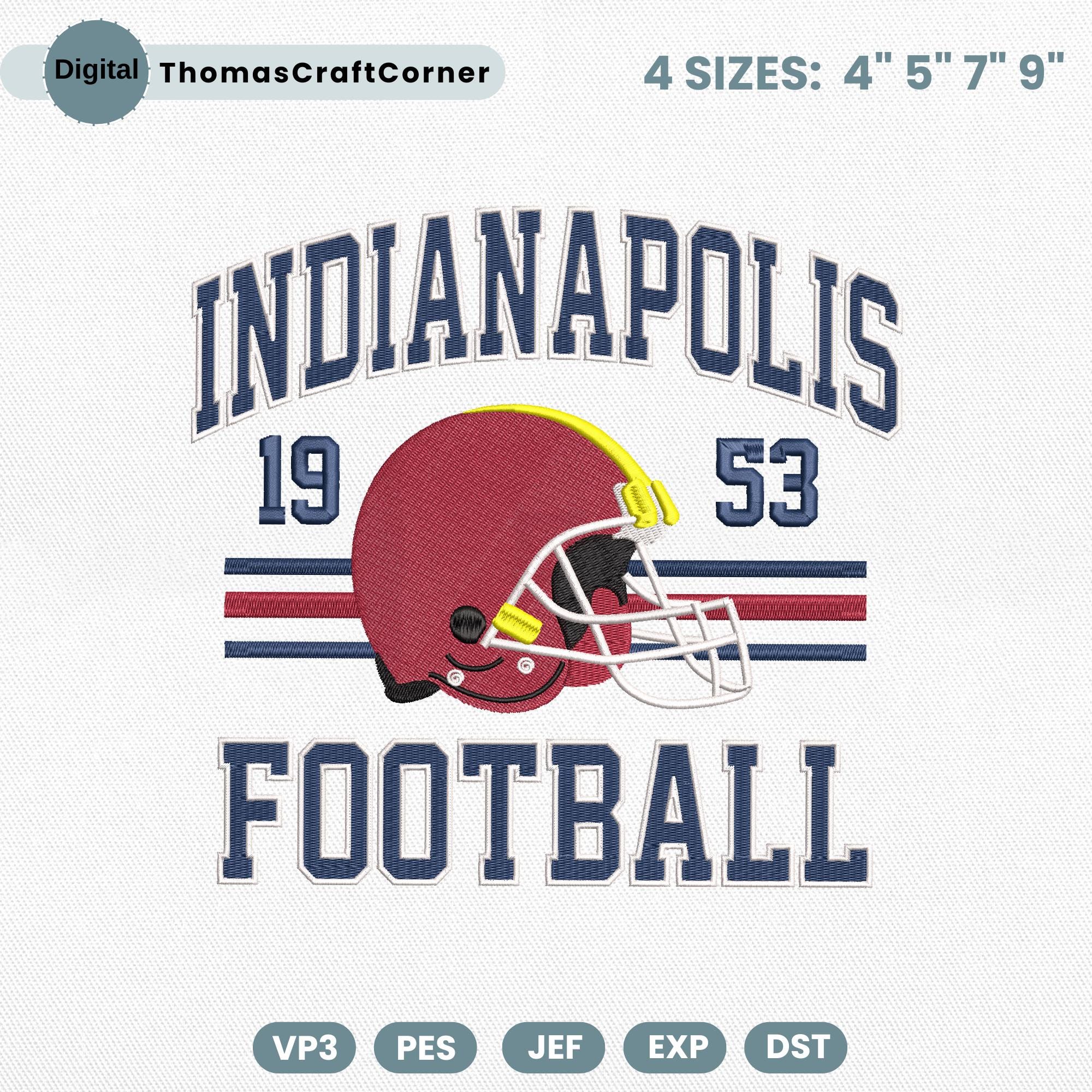 Indianapolis Football Embroidery Design Helmet Sports Logo