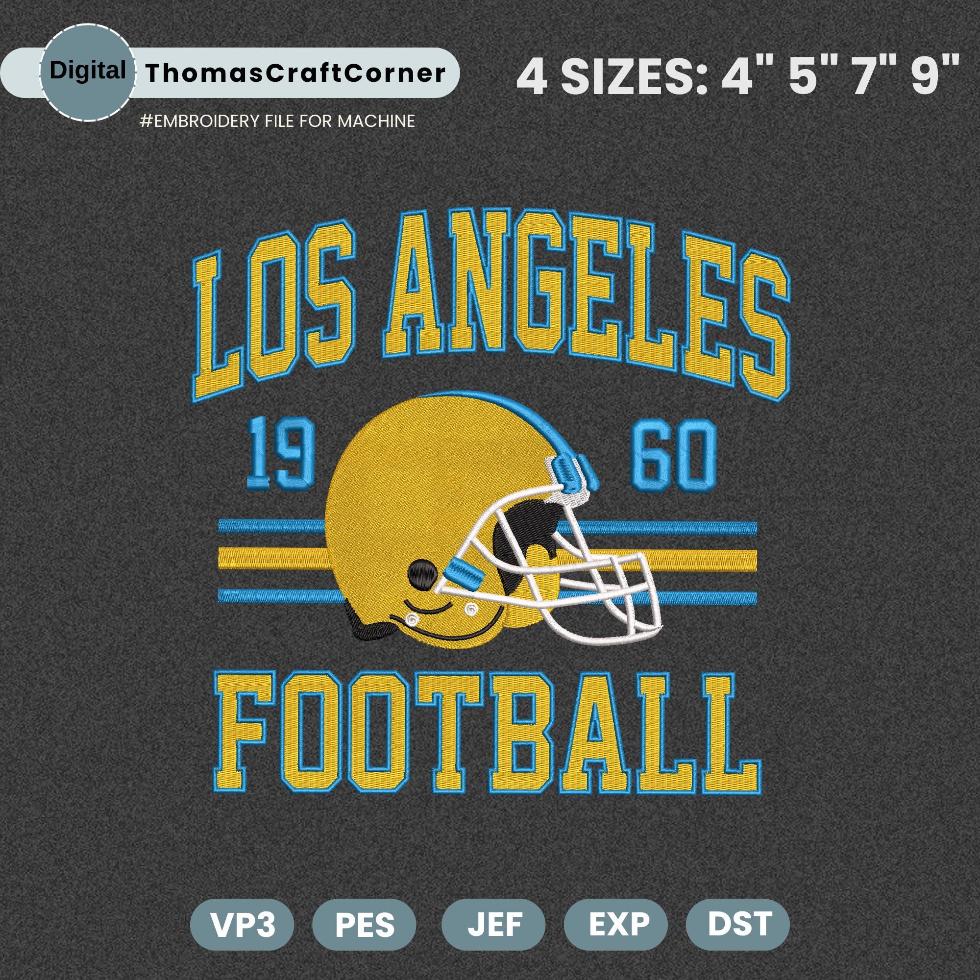 Los Angeles Football Embroidery Design Helmet Sports Logo