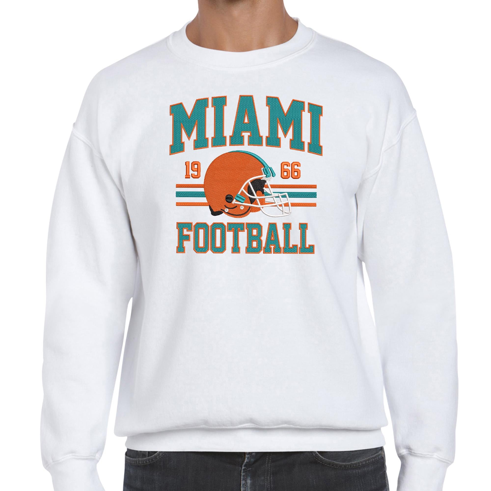 Miami Football Embroidery Design Helmet Sports Logo