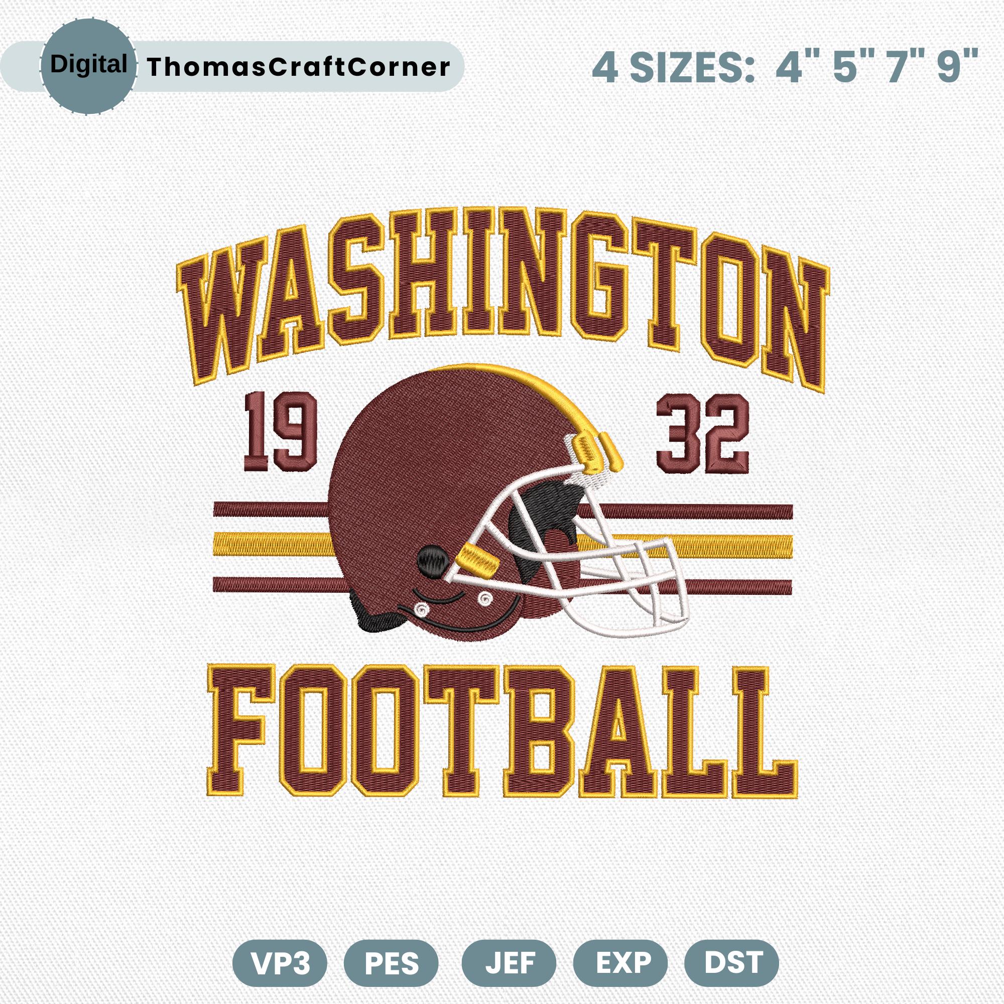 Washington Football Embroidery Design Helmet Sports Logo