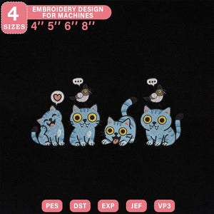 Blue Demon Tiger Embroidery Pattern Design