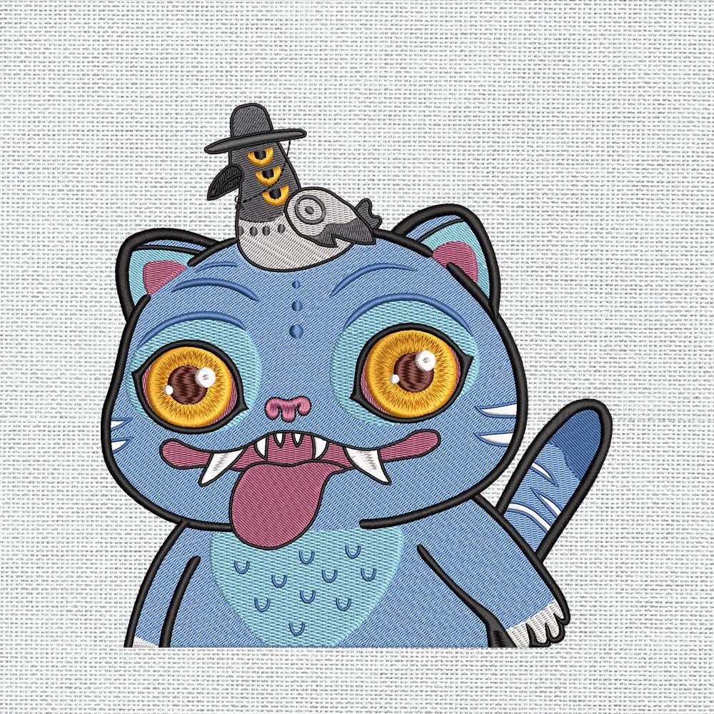 Tiger Bird Demon Hunter Embroidery Design Pattern