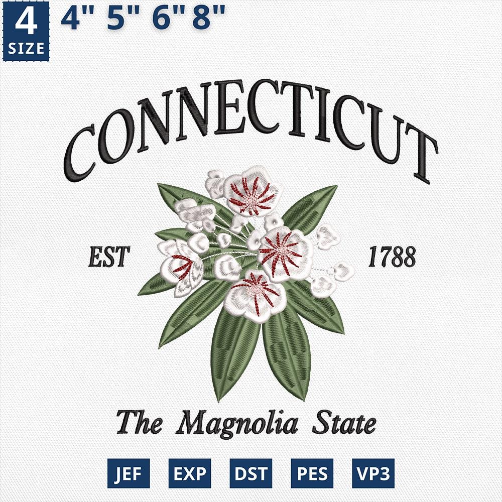 Connecticut Flower Mountain Laurel Embroidery Design
