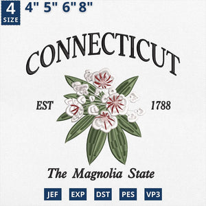 Connecticut Flower Mountain Laurel Embroidery Design