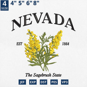 Nevada Sagebrush Embroidery Design Machine File