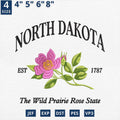 North Dakota Flower Embroidery Design Prairie Rose