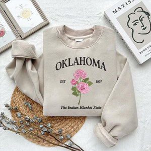 Oklahoma Flower Mistletoe Embroidery Design File