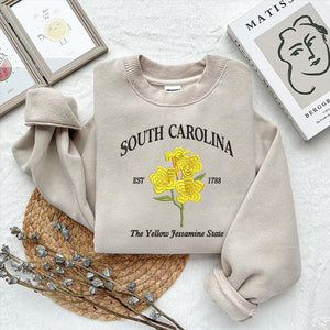 South Carolina Yellow Jessamine Embroidery Design