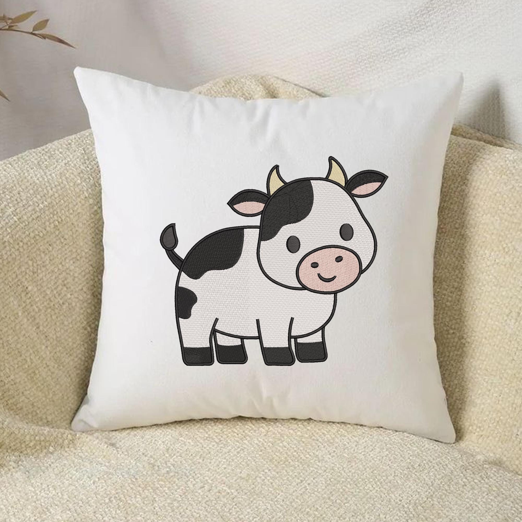 Dairy Cow Embroidery Design Farm Animal Kid