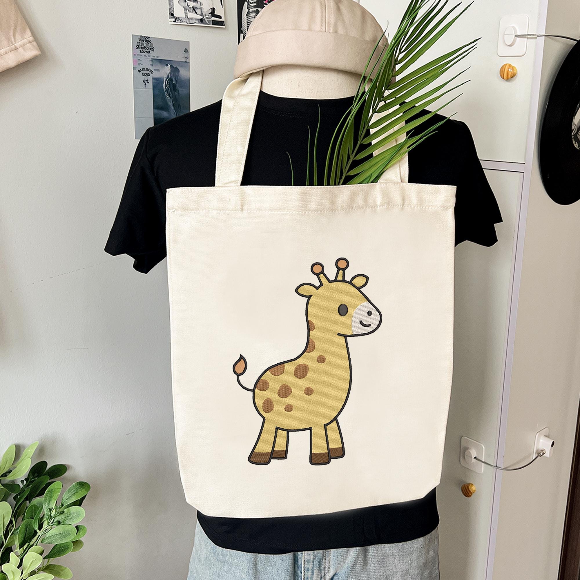 Giraffe Embroidery Design Safari Animal Zoo Kid