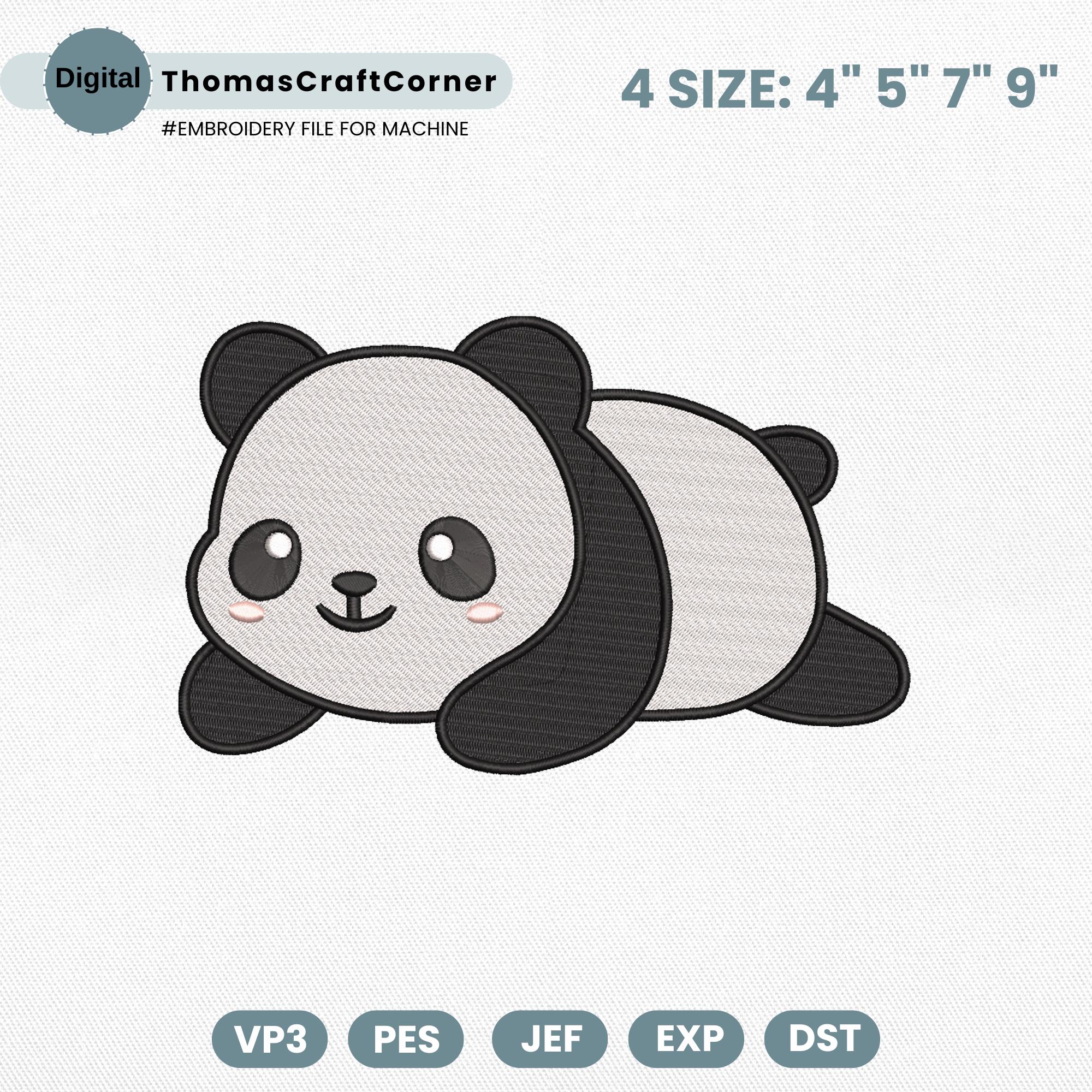 Panda Embroidery Design Safari Zoo Forest Kid