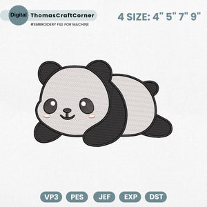 Panda Embroidery Design Safari Zoo Forest Kid