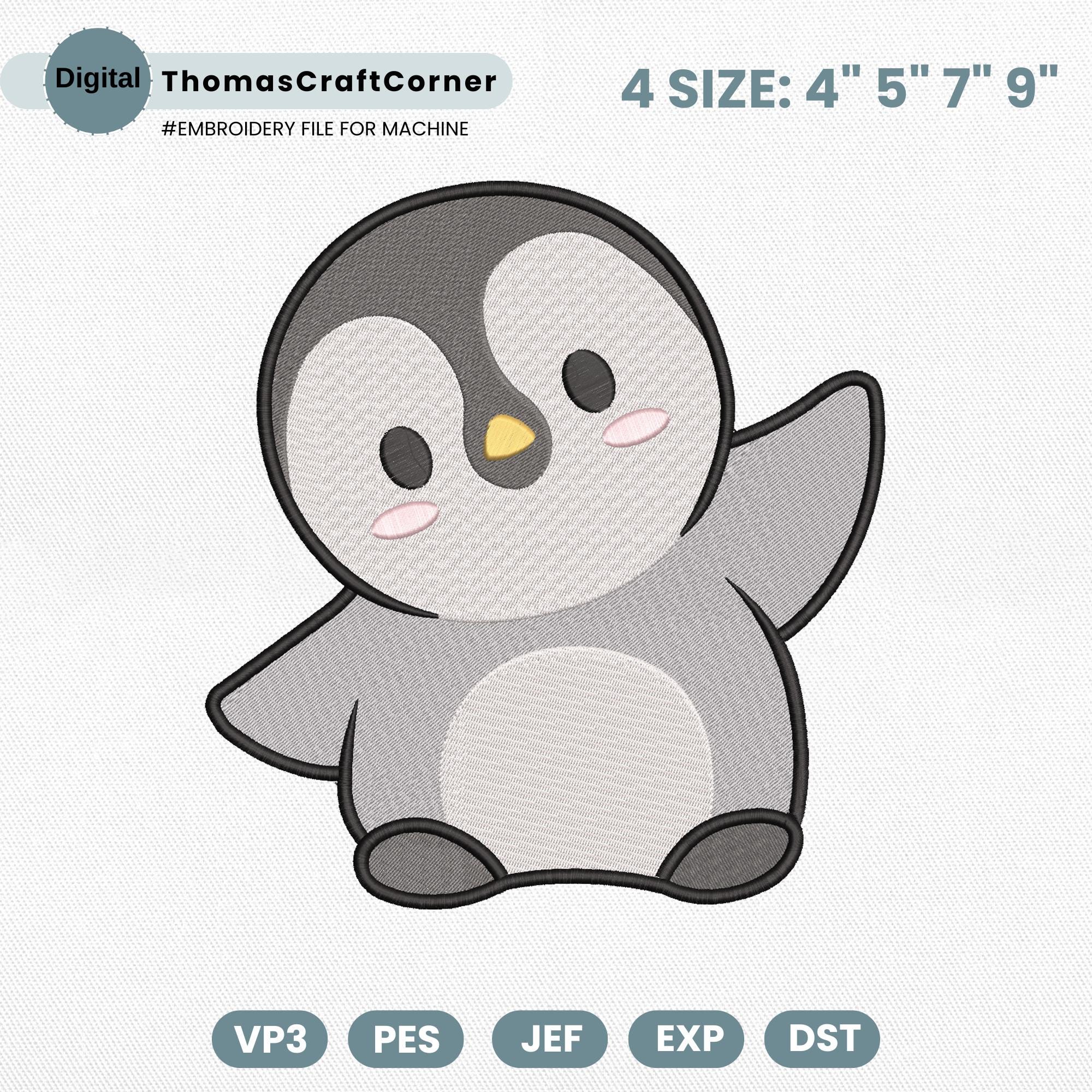 Penguin Embroidery Design Safari Zoo Forest Kid