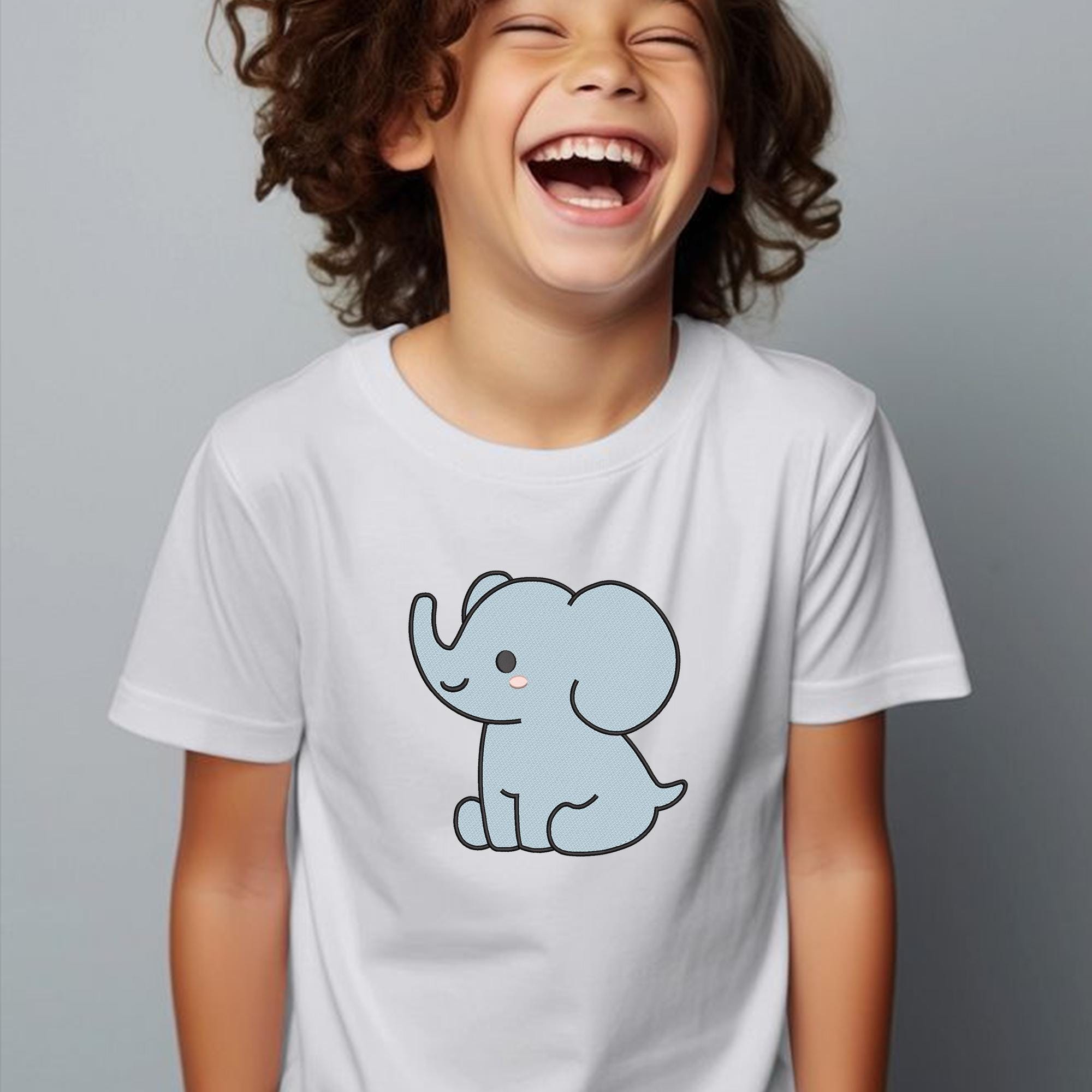 Elephant Embroidery Design Safari Zoo Kid