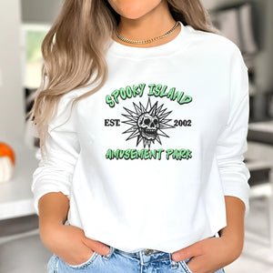 Spooky Amusement Park Embroidery Design Halloween Movie Skull