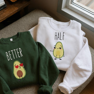 Better Half Embroidery Design Couple Avocado Pattern