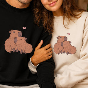 Capybara Couple Hug Embroidery Design Pattern
