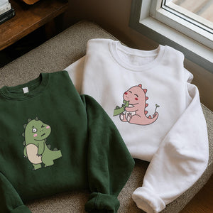 Dinosaur Couple Embroidery Design Romantic Dino Machine