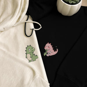Dinosaur Couple Embroidery Design Romantic Dino Machine