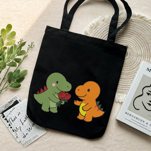 Dinosaur Couple Embroidery Design Romantic Dino