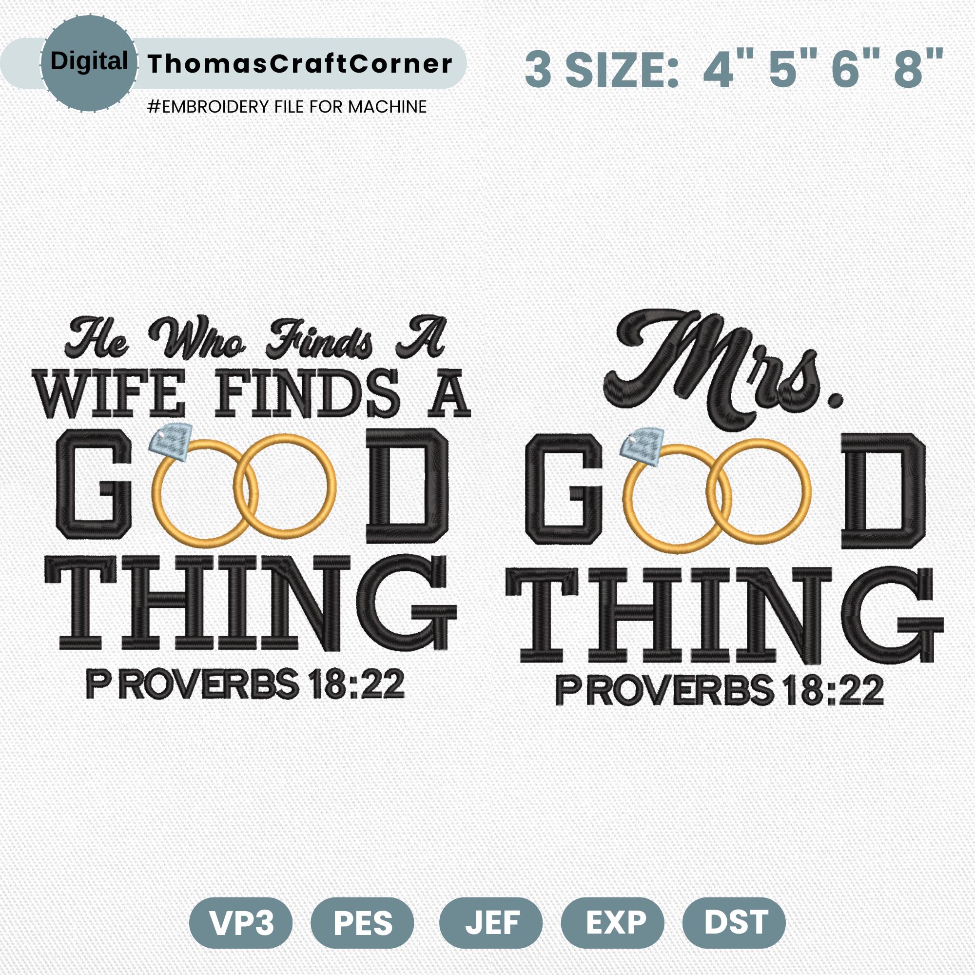 Wedding Rings Proverbs Embroidery Design Marriage Blessing