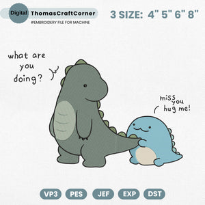 Dinosaur Embroidery Design Funny Dino Quote Machine
