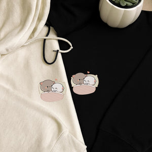 Kawaii Cat Couple Embroidery Design Machine File
