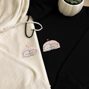 Kawaii Cat Couple Embroidery Design Pattern